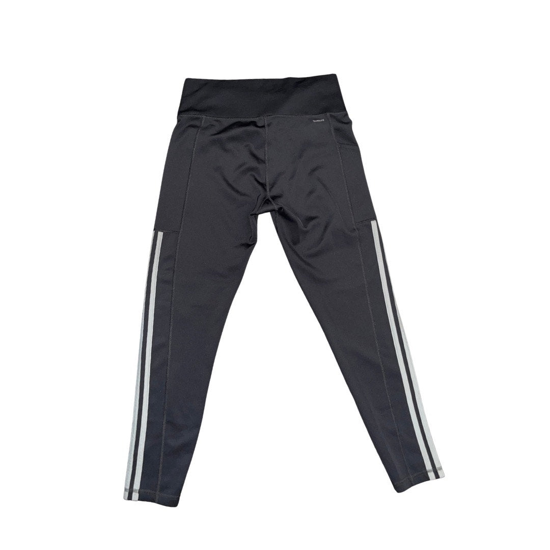 Women Adidas Climalite 3 Stripe 7/8 Leggings Pants Size Large Athletic Running