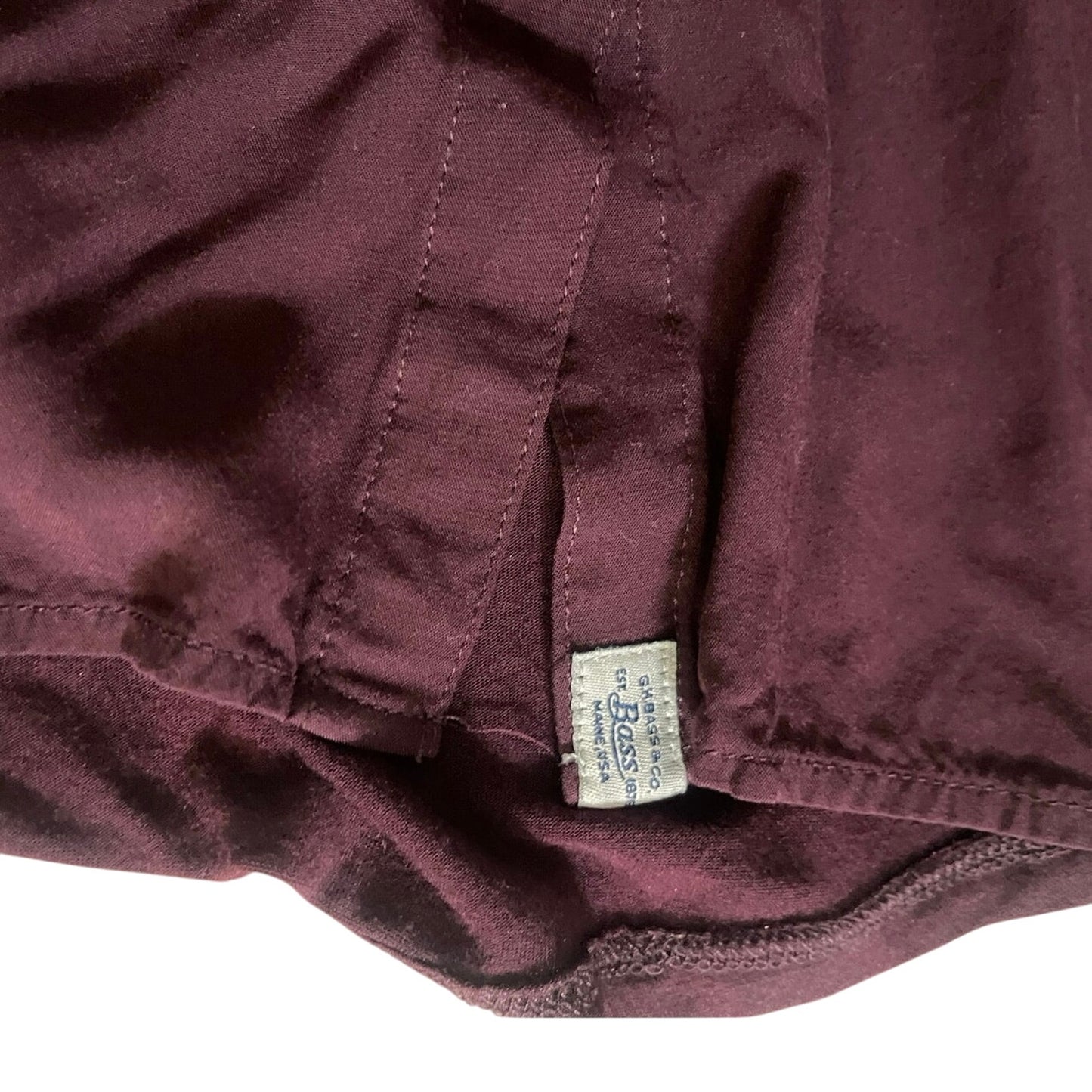 Women's Bass & Co. Burgundy Long-sleeved Button Up Blouse