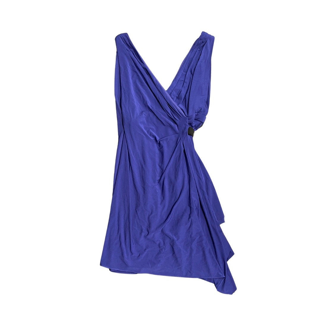 BCBGMAXAZRIA Dress Eda Blue Jersey Faux Wrap Party career size 4
