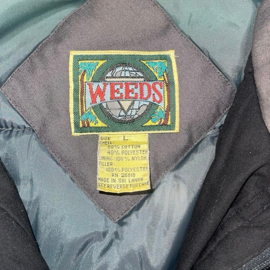 Weeds Retro Nylon Ski Bomber Flight Jacket 80's 90's Size L