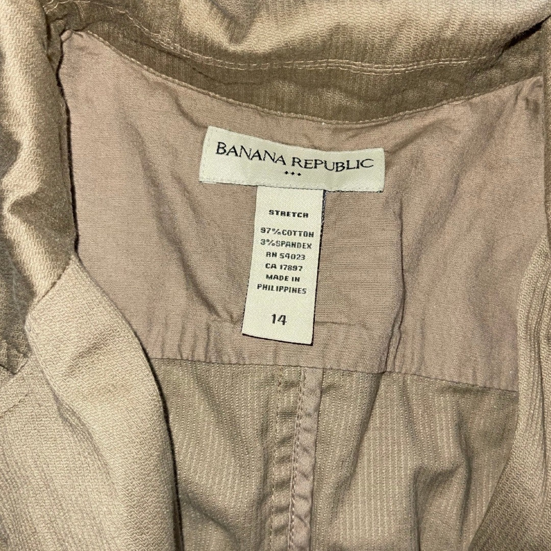 Banana Republic Jacket Blazer Stretch Tan Sport Coat Women's Size 14