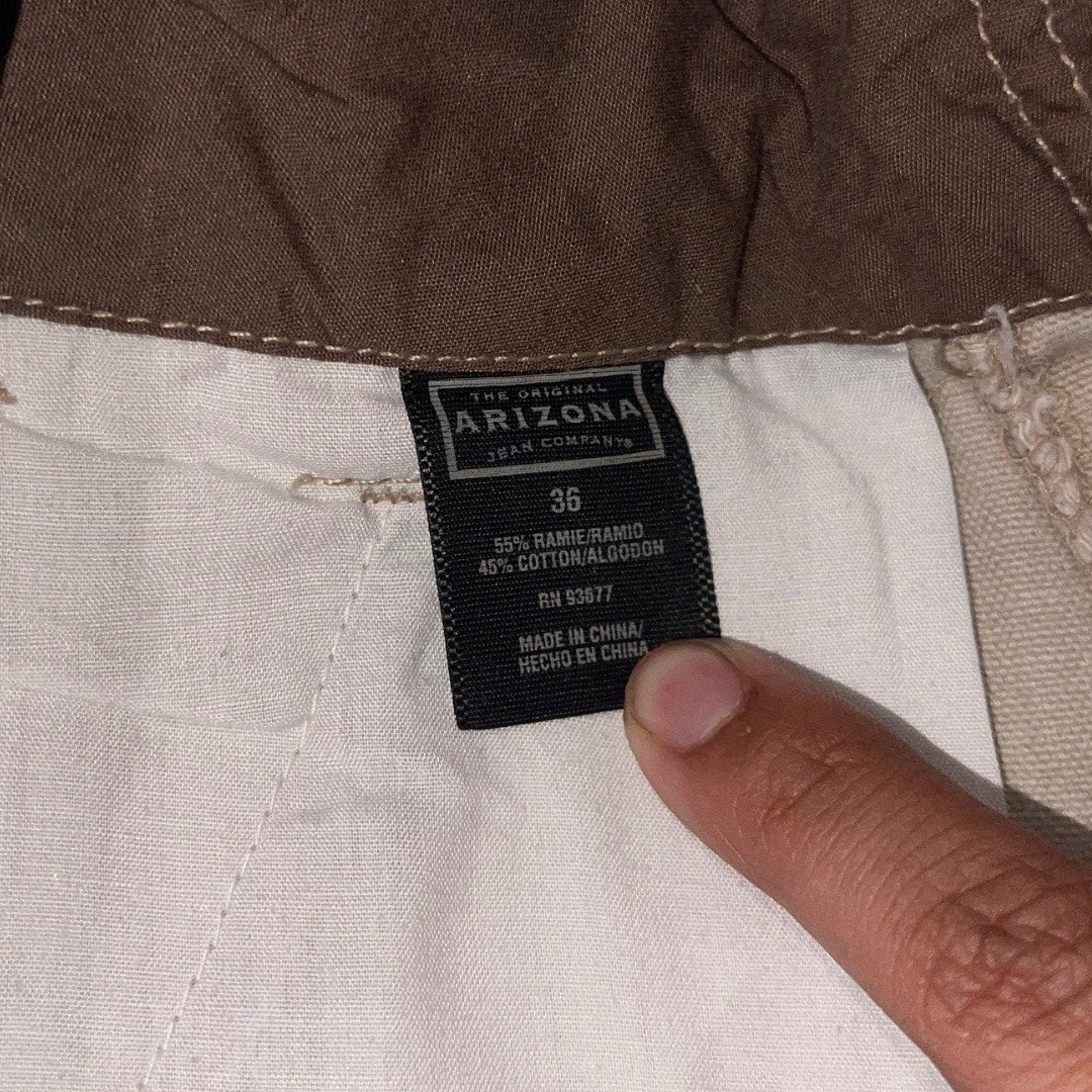 Arizona Mens Khaki Tan Cargo Shorts Size 36
