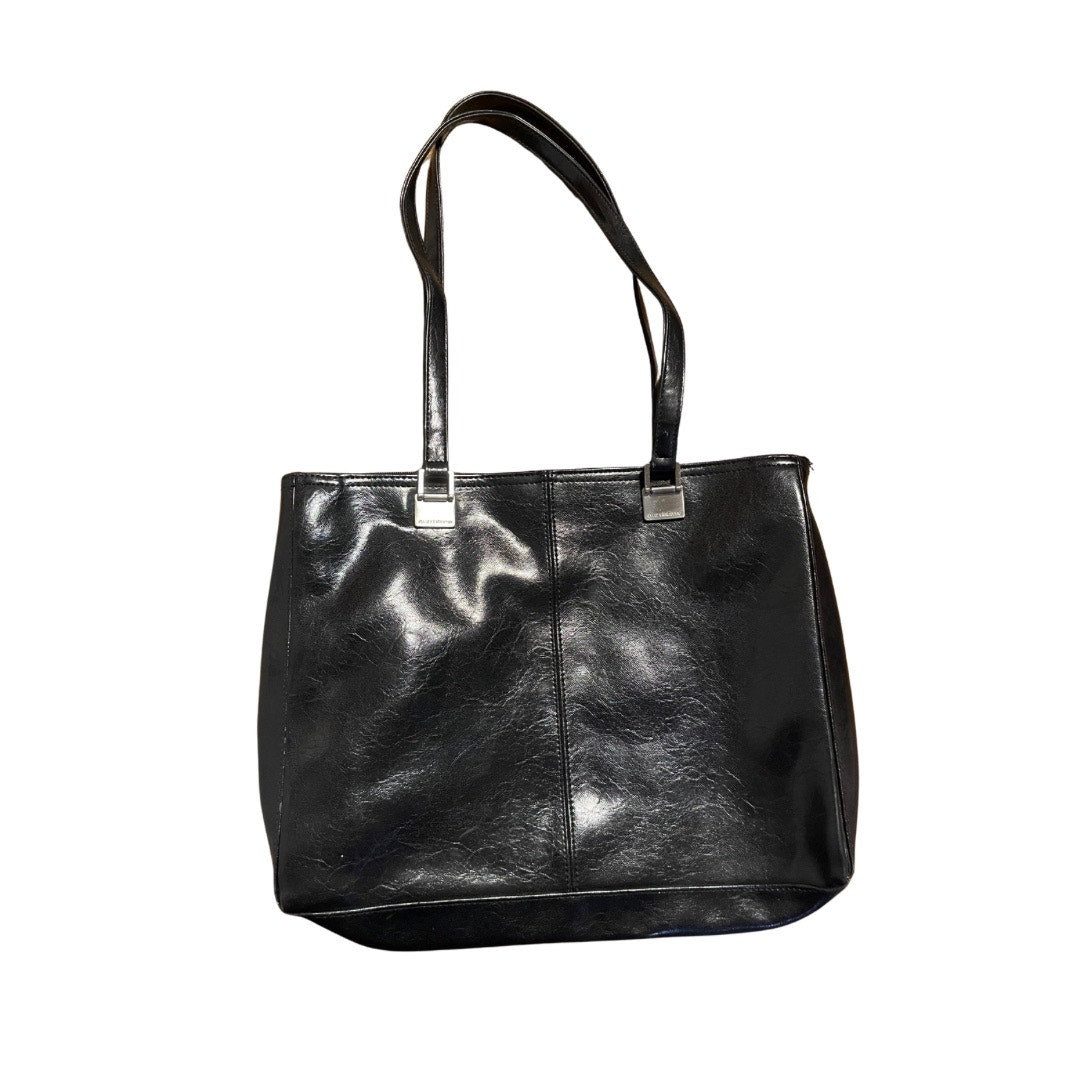 Vintage Liz Claiborne 3 Compartment Double Strap Faux Leather Handbag Purse