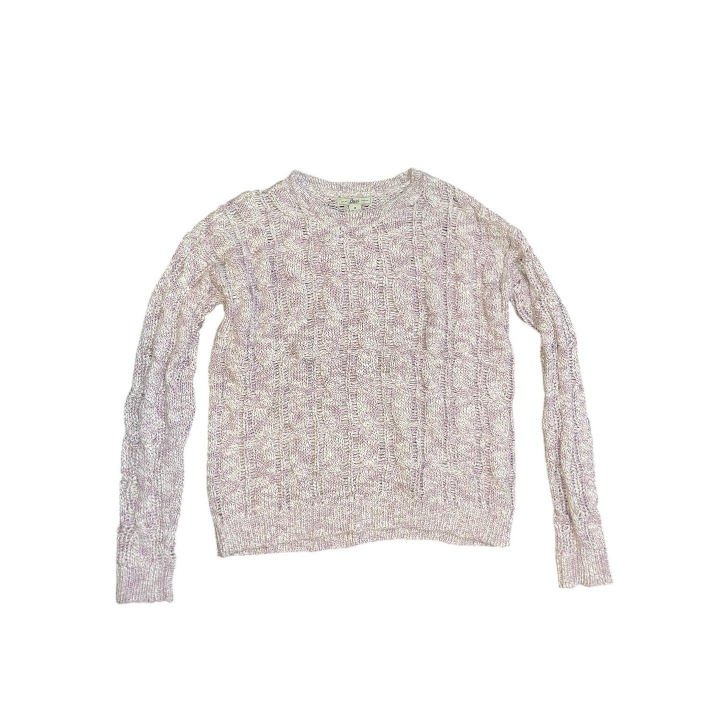 Bass Women Sweater Lavender Open Wave Knit Size M