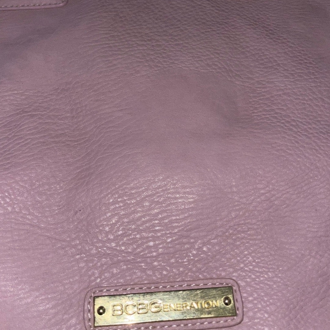 BCBGeneration Large Shoulder Crossbody Purse Bag Lavender Faux Leather