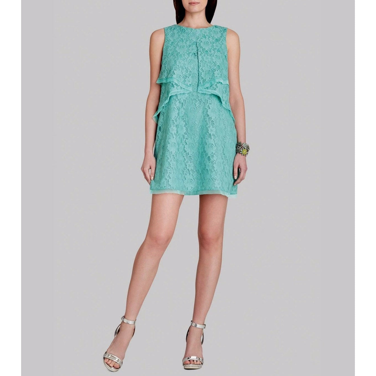 BCBGMAXAZRIA Lace Mini Dress Sleeveless Prom Wedding Size XS