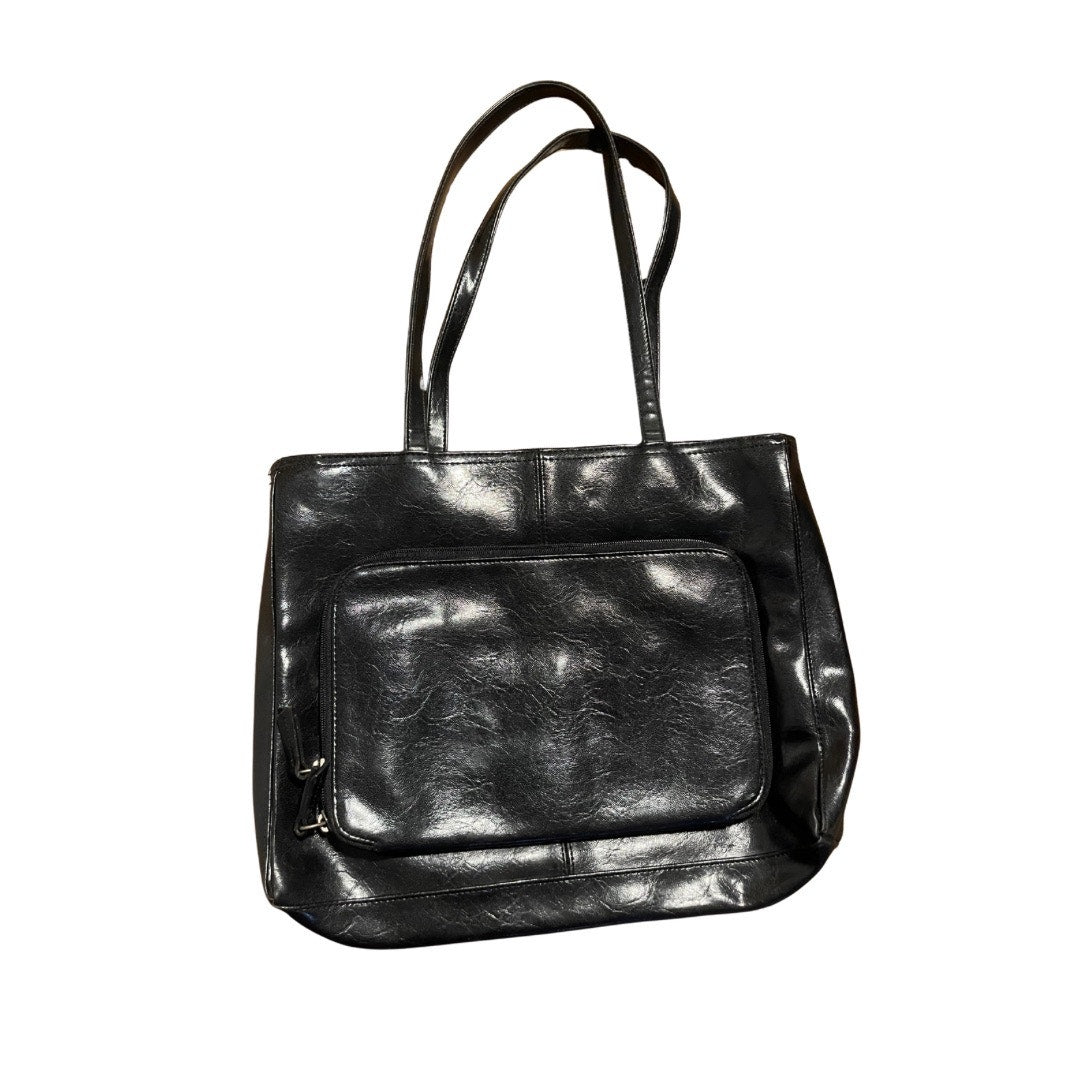 Vintage Liz Claiborne 3 Compartment Double Strap Faux Leather Handbag Purse