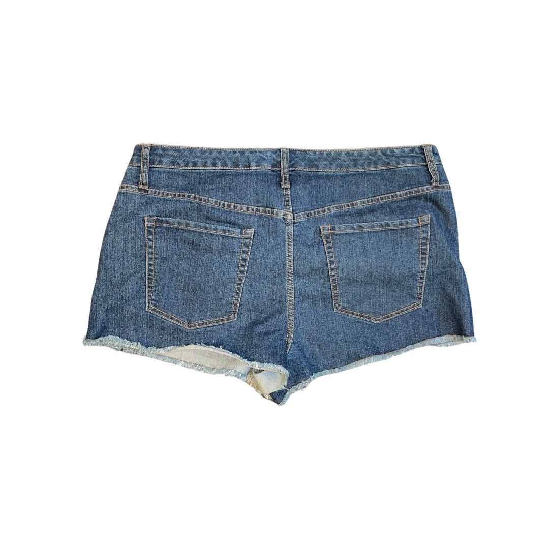 Wild Fable Denim Shorts Jeans Raw Distressed Hem Blue Wash Size 18