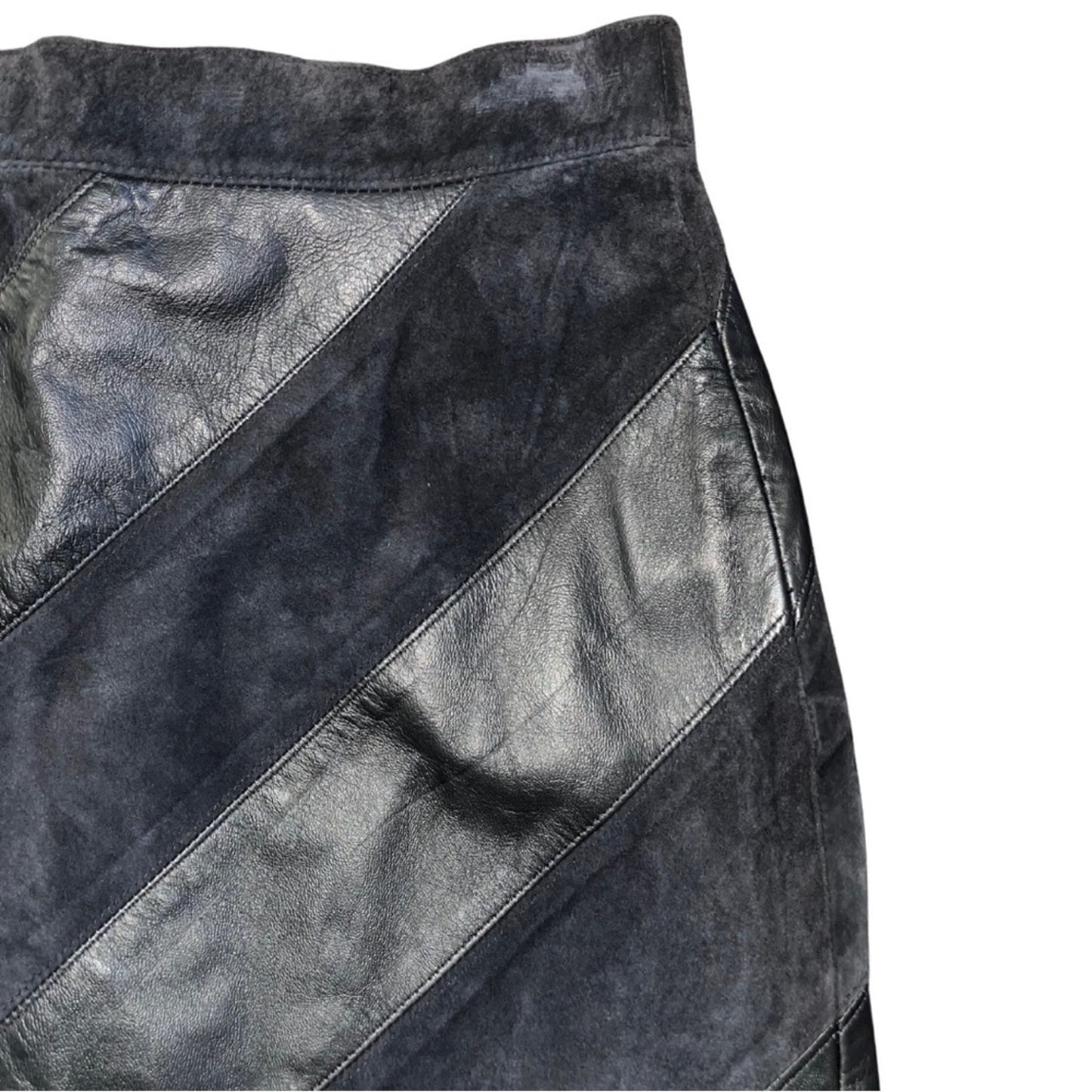 Bagatelle A-line faux leather black vintage skirt