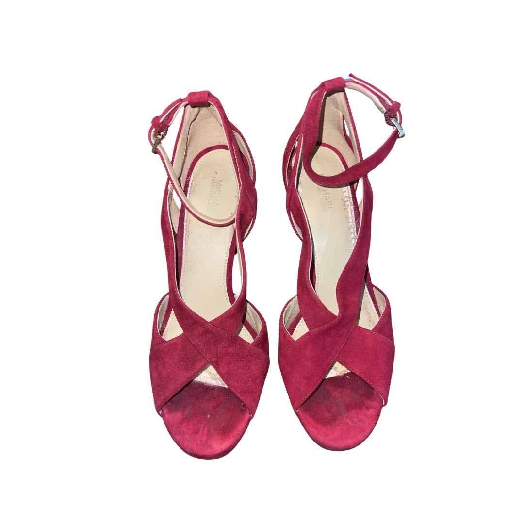 Michael Michael Kors Suede Leather Red Heels Size 8 Date night Party Glam