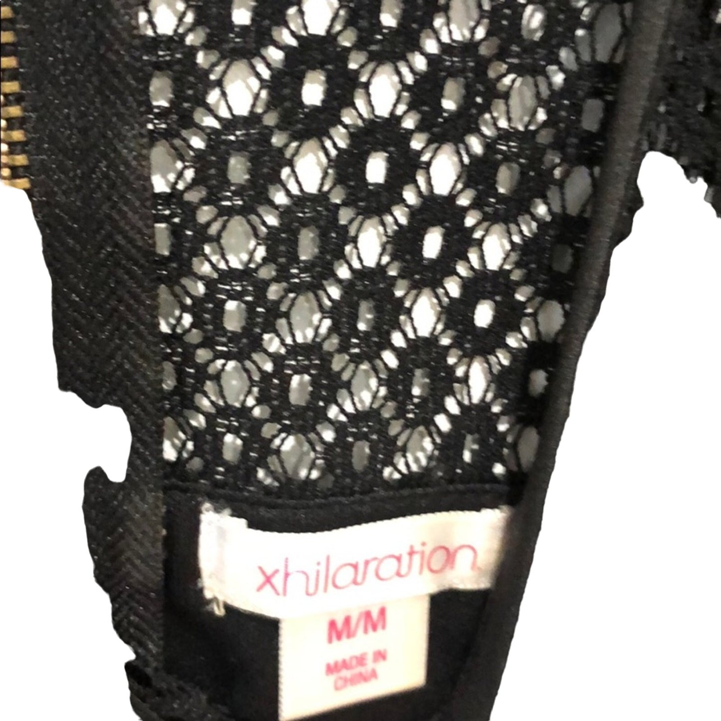 Xhilaration Women's Mini Dress Sleeveless Lace front and back zip Size M