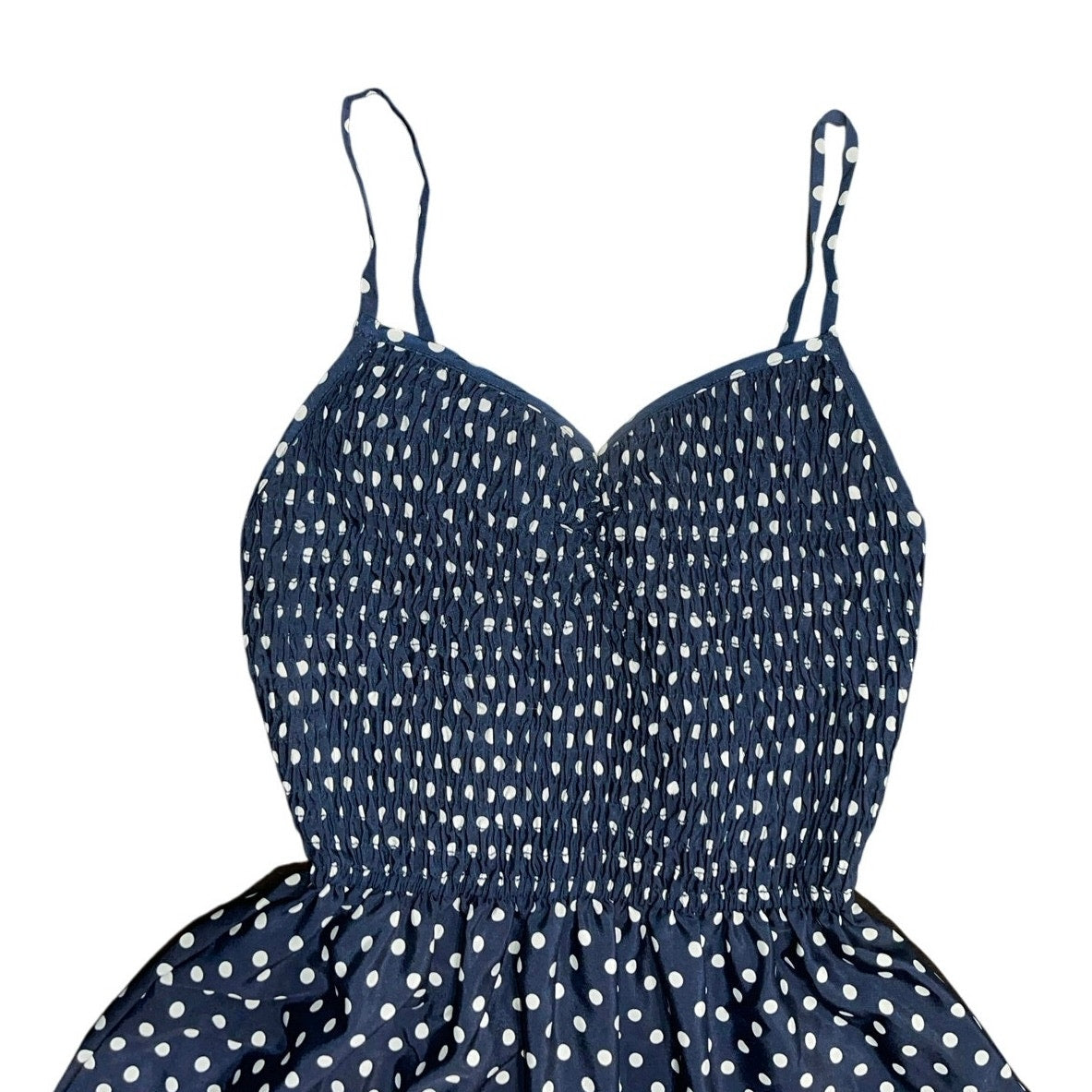 Xhilaration Blue Polka Dot Adjustable Strap Spring Dress