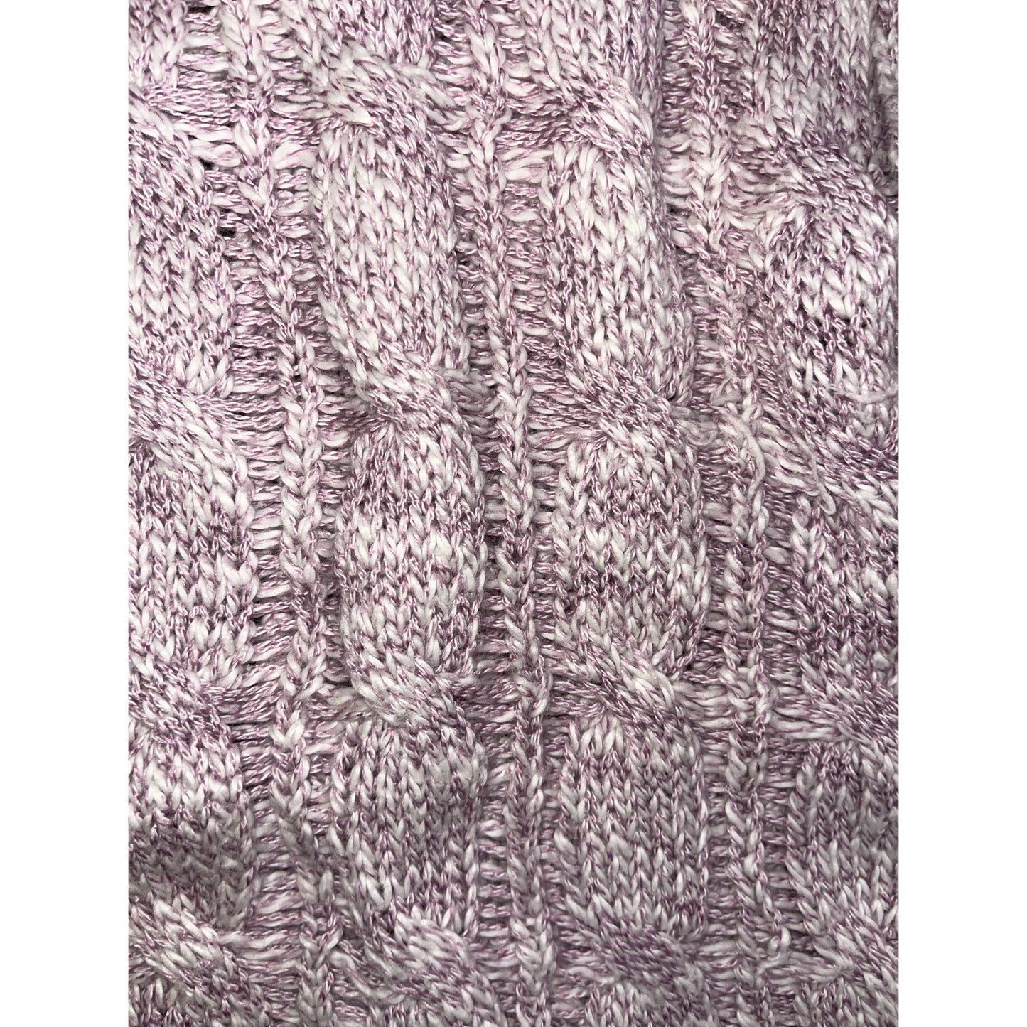 Bass Women Sweater Lavender Open Wave Knit Size M