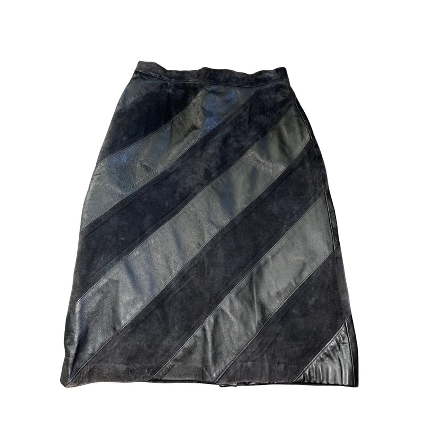 Bagatelle A-line faux leather black vintage skirt