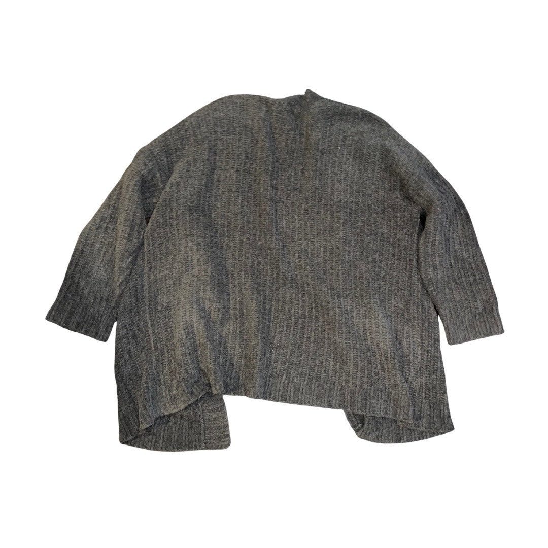 American Eagle Gray Open Front Chunky Knit Cardigan Pockets Size Medium