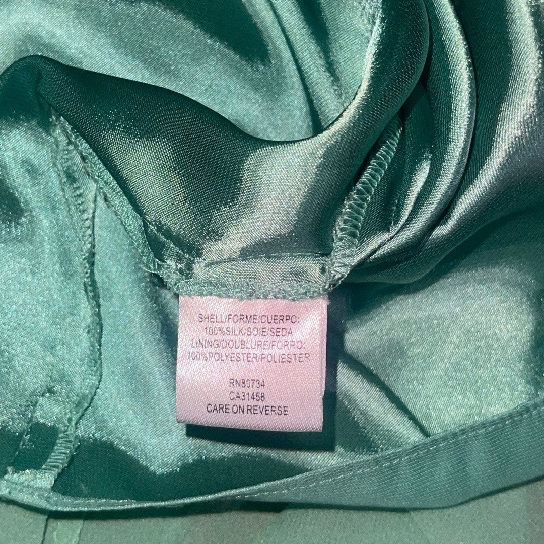BCBGMAXAZRIA Green Pastel Chiffon Silk Mini Dress Strapless Party wedding prom