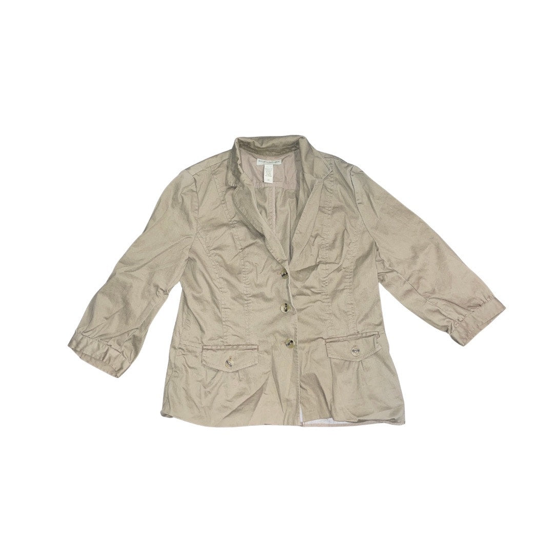 Banana Republic Jacket Blazer Stretch Tan Sport Coat Women's Size 14