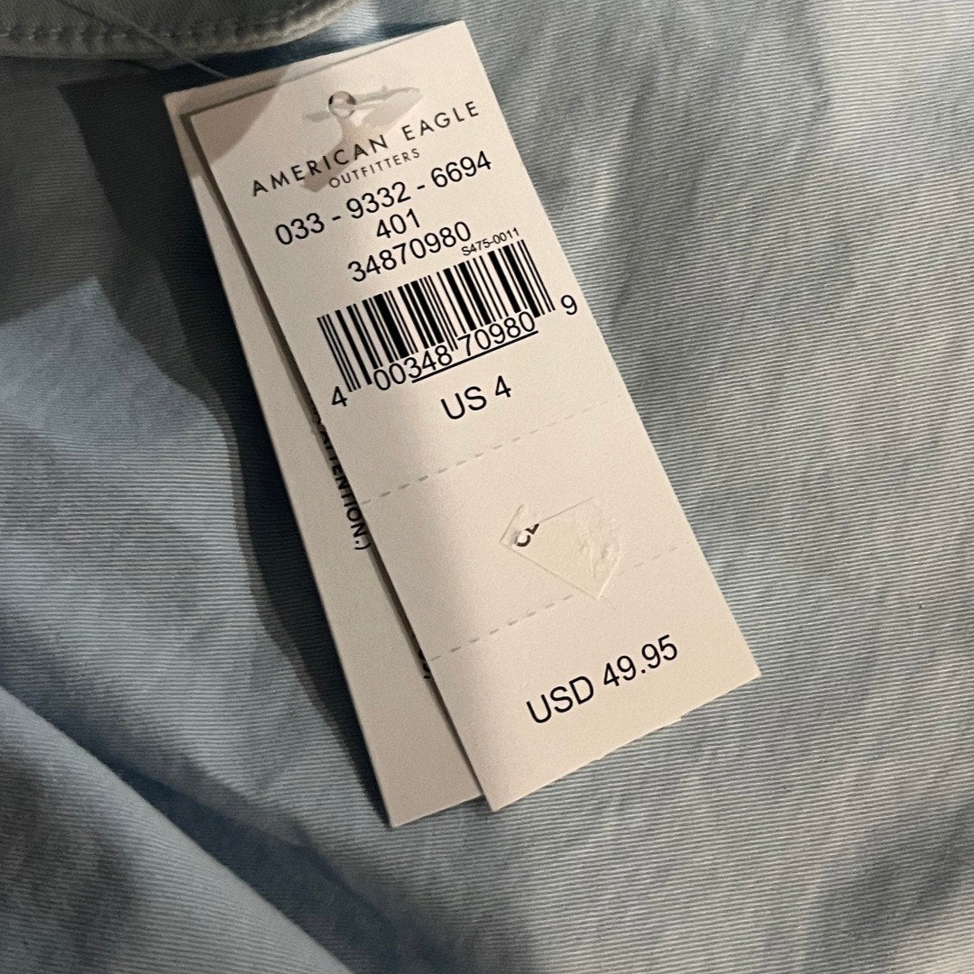 American Eagle Outfitters High Waisted Pleated Tennis Skirt Baby Blue NWT Size 4