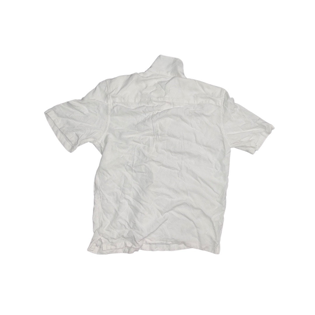 Zara women's Button up short sleeve collar shirt blouse regular fit size medium