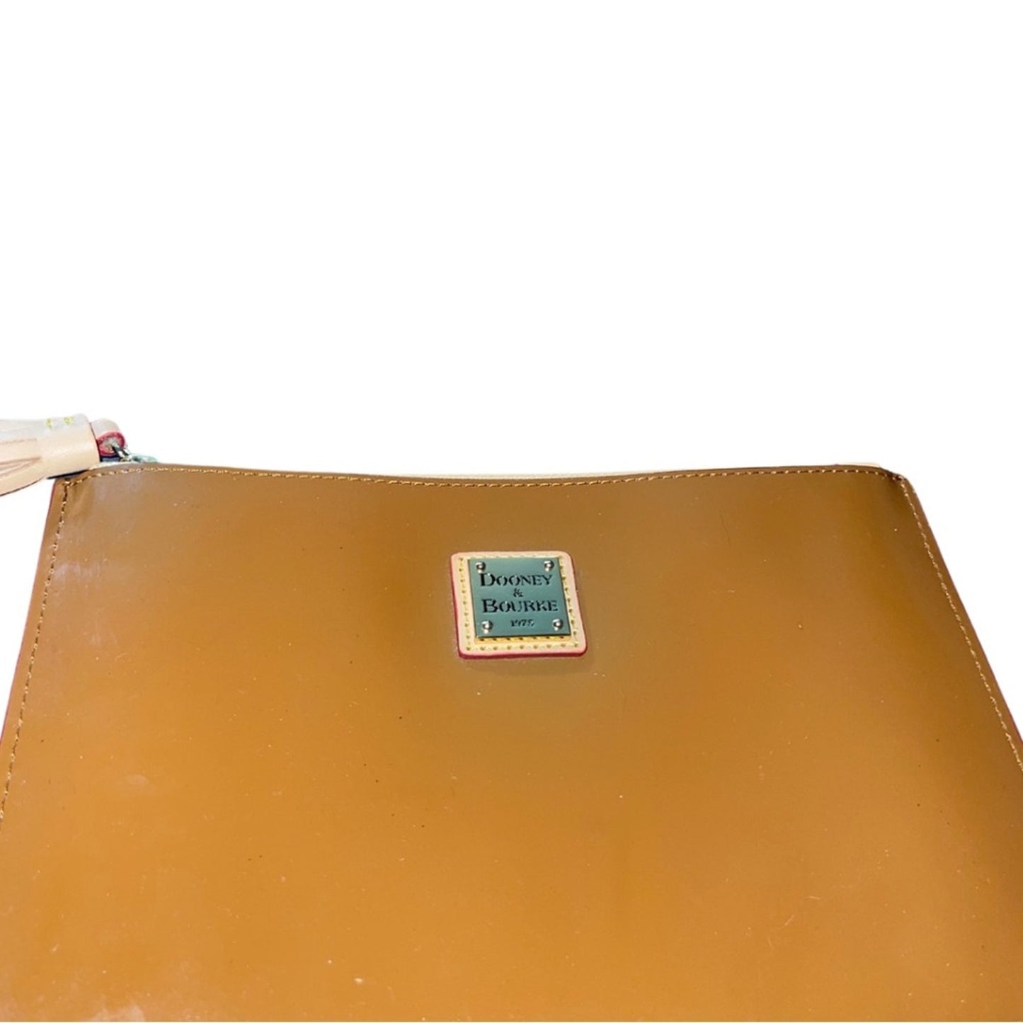 Vintage Dooney & Bourke Patent Leather Large zipper clutch purse wallet