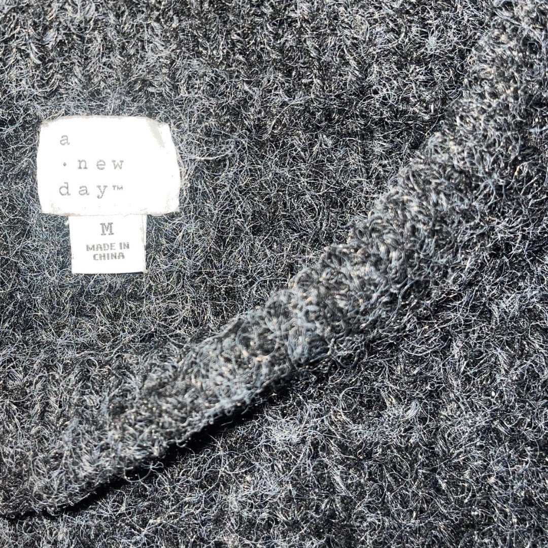 A New Day Fuzzy pullover Sweater oversized puffy Gray Size Medium