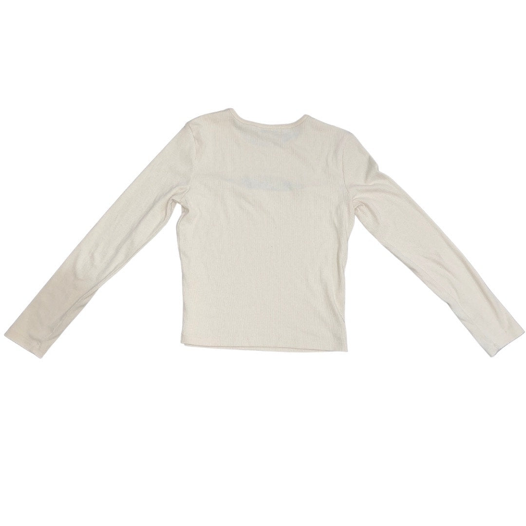 BCBGeneration fitted Long Sleeve Ribbed Cut Out Shirt Top Y2K Size Large