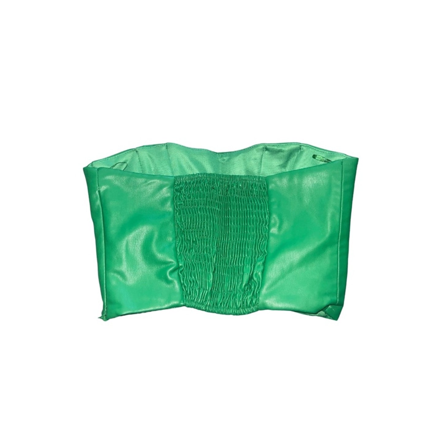 Zara Green Faux leather corset strapless top