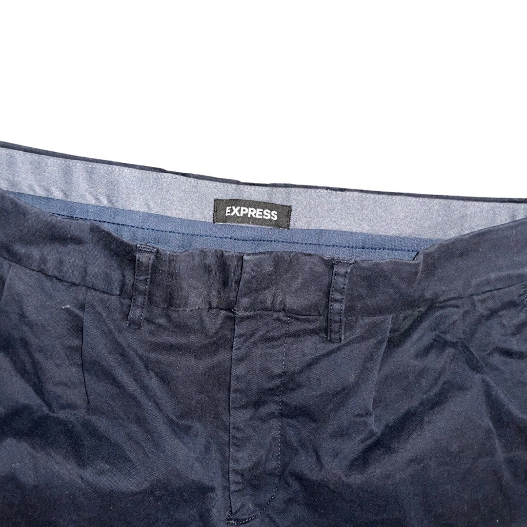 Express Men's Athletic Slim Chinos Pants Casual Navy Blue Preppy Size 34