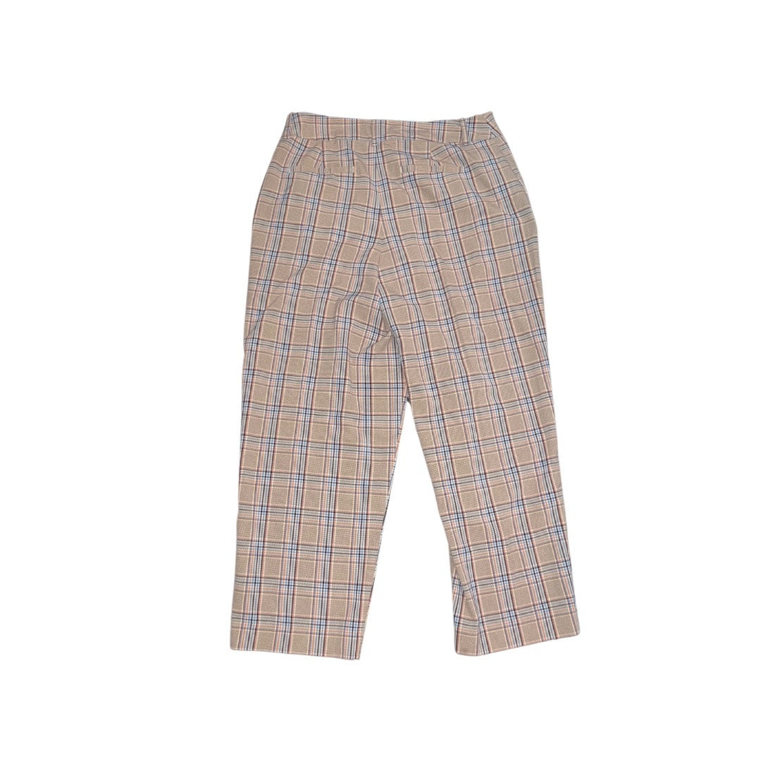 A New Day Plaid Women's Plaid Wide Leg Cropped Trousers Stretch Pants preppy academia