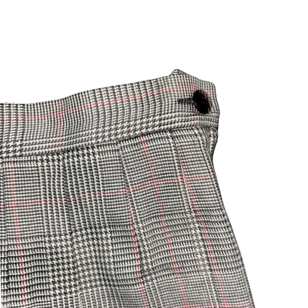 Vintage Pleated Plaid Knee Length Flare Skirt Size 12 Preppy Academia