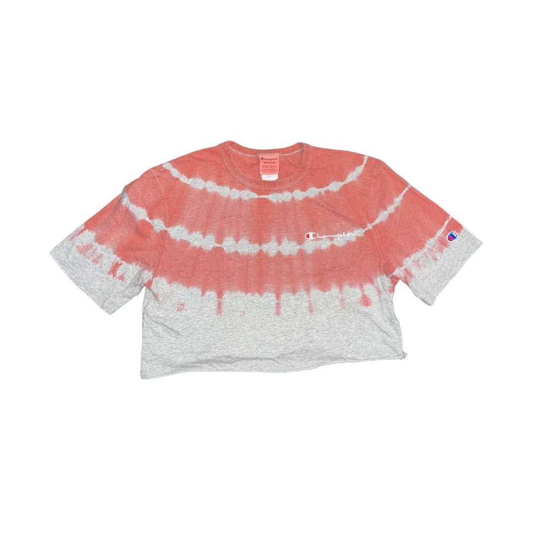 Champion Tie Dye Cropped Tee T-Shirt Short Sleeve Crewneck size medium