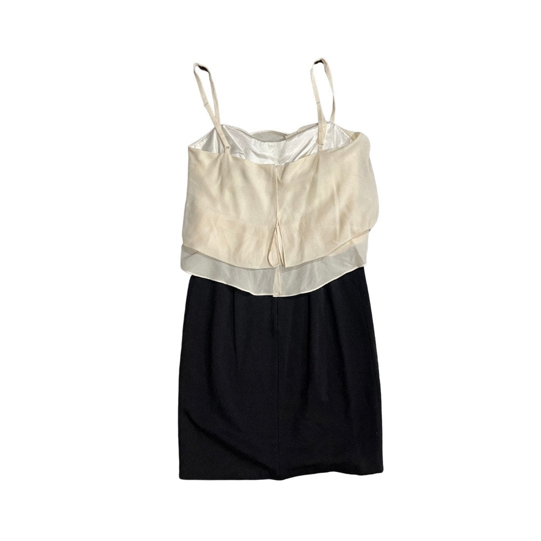 BCBGMAXAZRIA two-tone Prom Wedding Dress Ruffle top 100% Silk Size 2