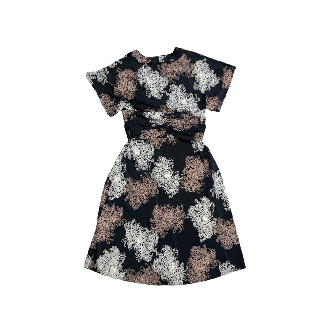 BCBGMAXAZRIA Black Floral Wrap dress V-neck Empire Waist Size M