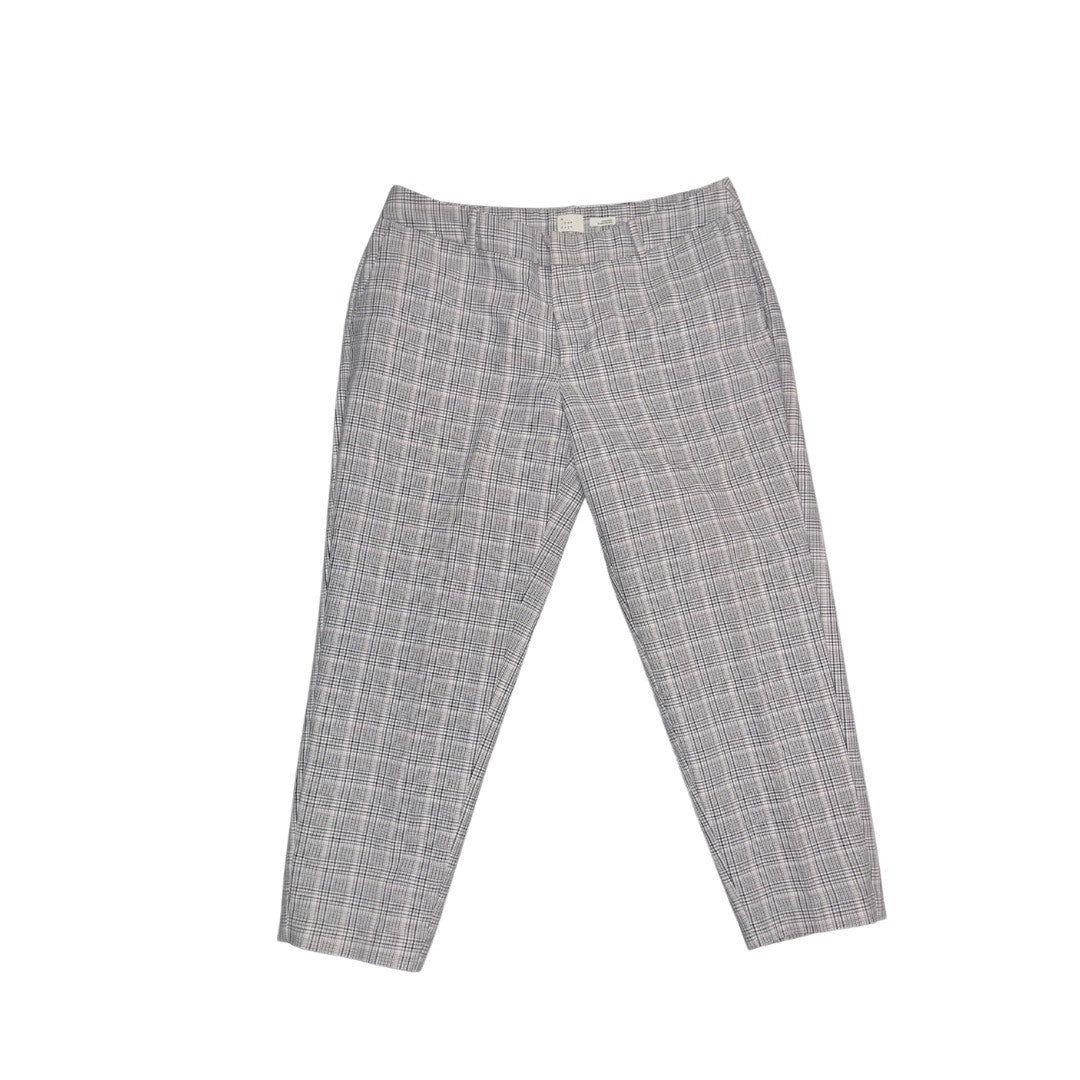 A New Day Plaid Women's Plaid Wide Leg Cropped Trousers Stretch Pants preppy academia