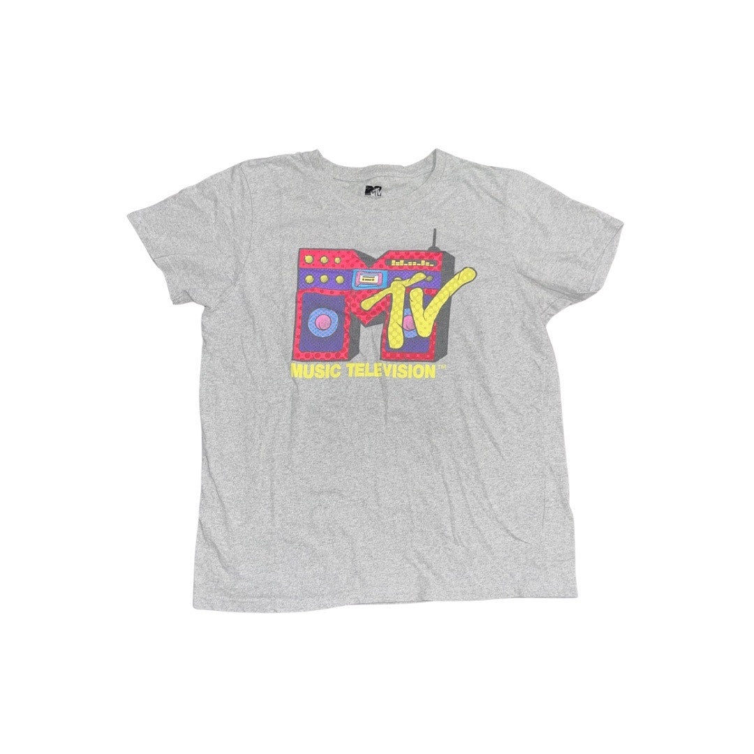 80s MTV Music Television Graphic T-Shirt Cotton Blend Size Large