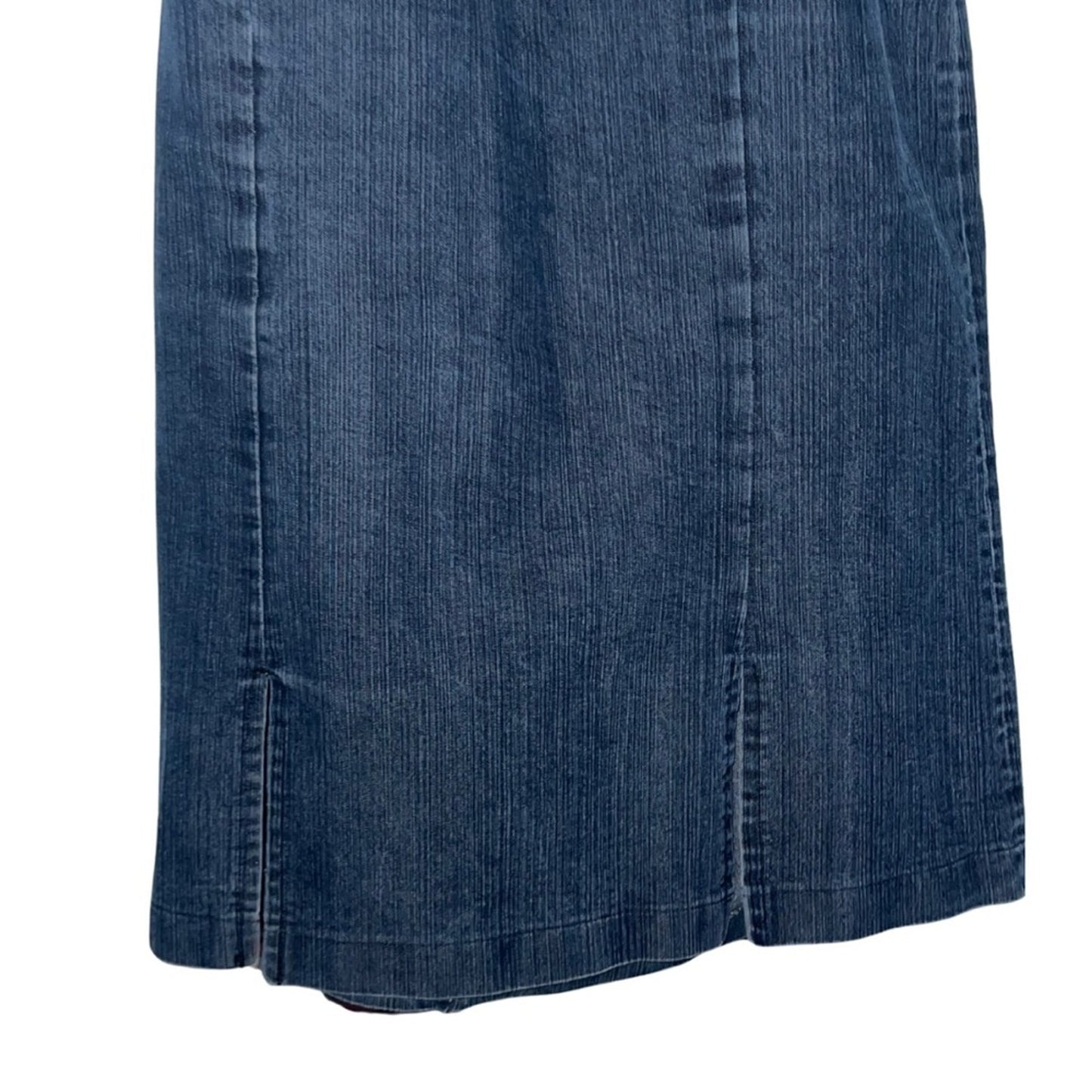 Vintage Fredericks of Hollywood Denim knee length skirt slits