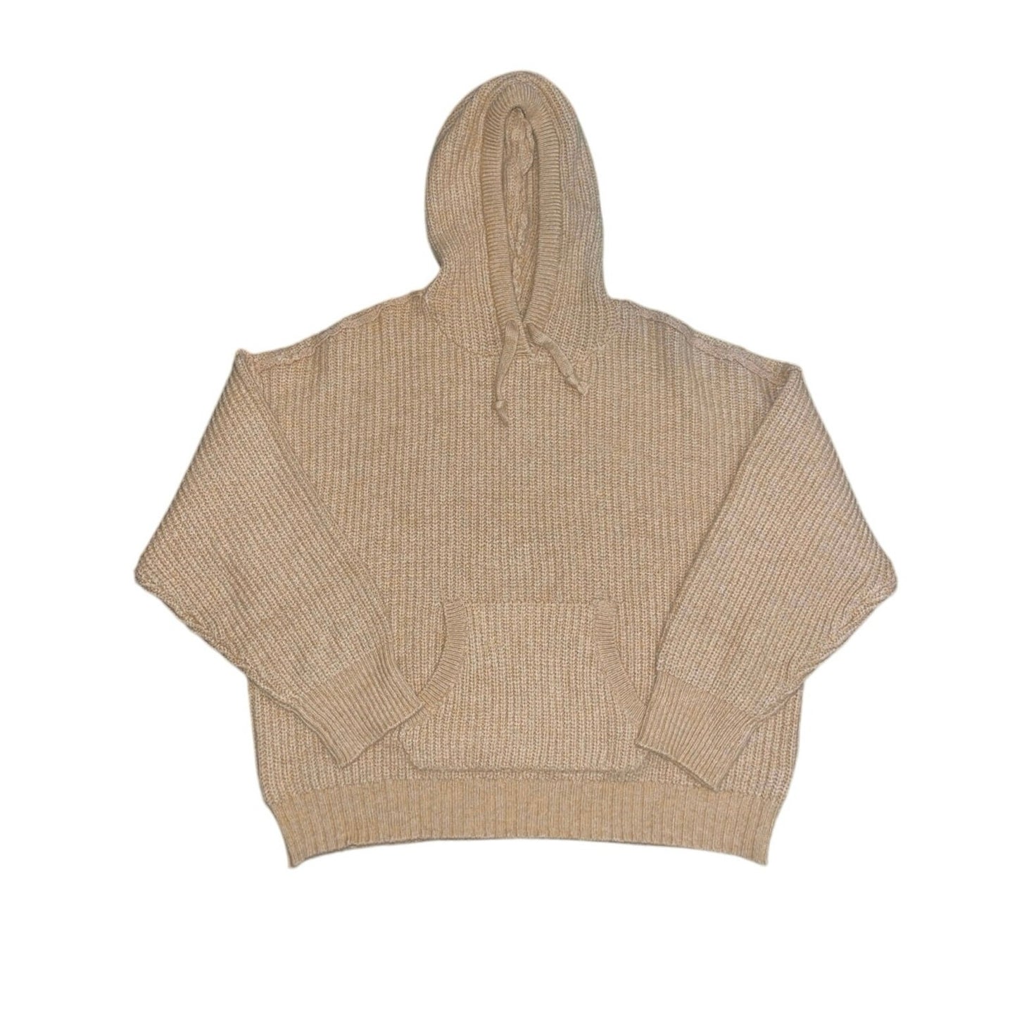 American Eagle Oversized Chunky knit Pullover Hooded Sweater Kangaroo Pocket