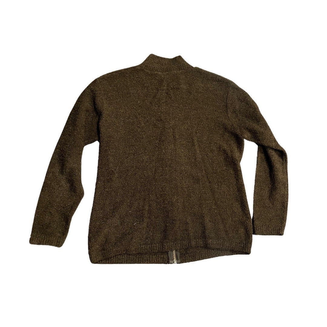 B.K. & Co. Sweater full zip up cardigan dark brown grandpa core size medium