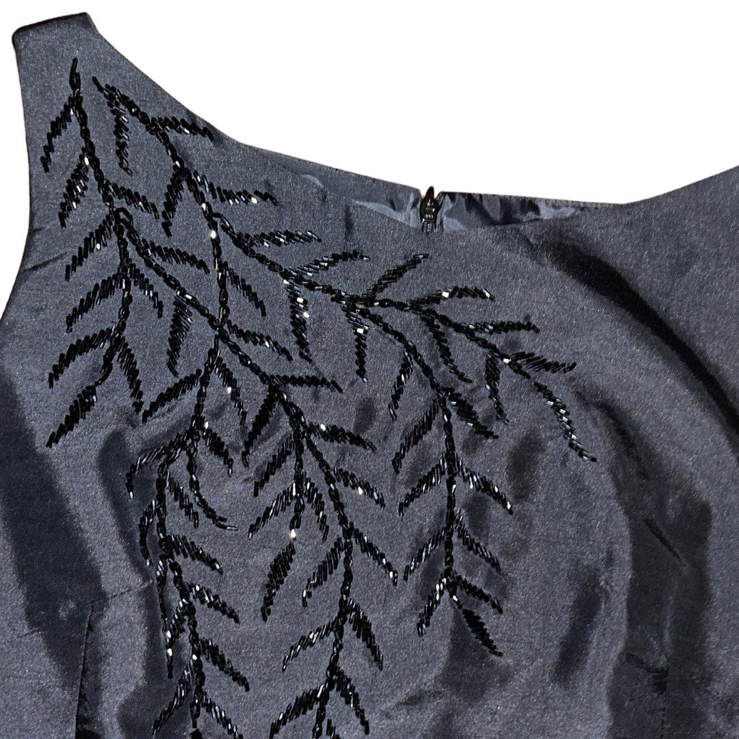 Black Evening Sequin sleeveless high round collar dress
