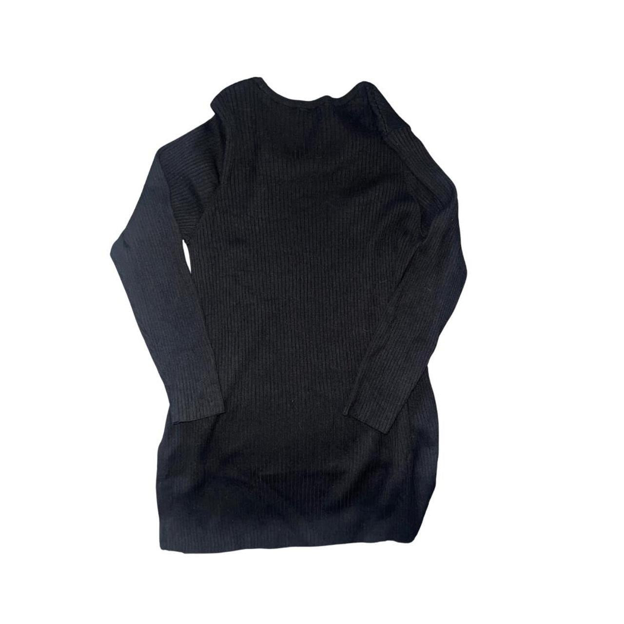 Black Alfani Ribbed long sleeve dress sides slits size 2X