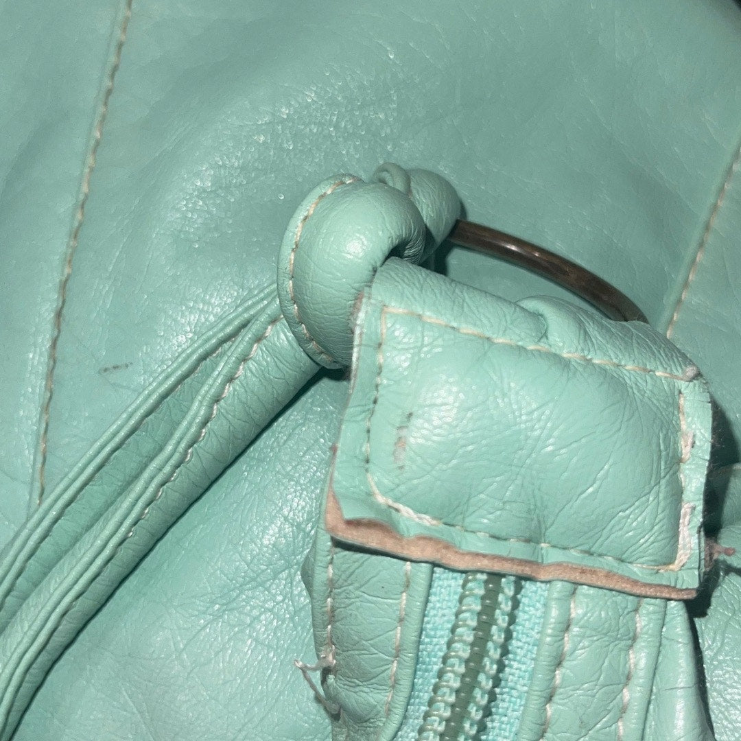 Vinyl large shoulder bag purse with outer zipper design