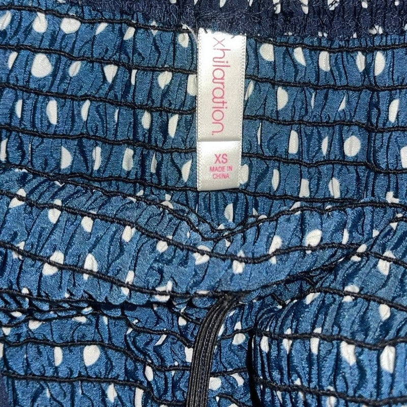 Xhilaration Blue Polka Dot Adjustable Strap Spring Dress
