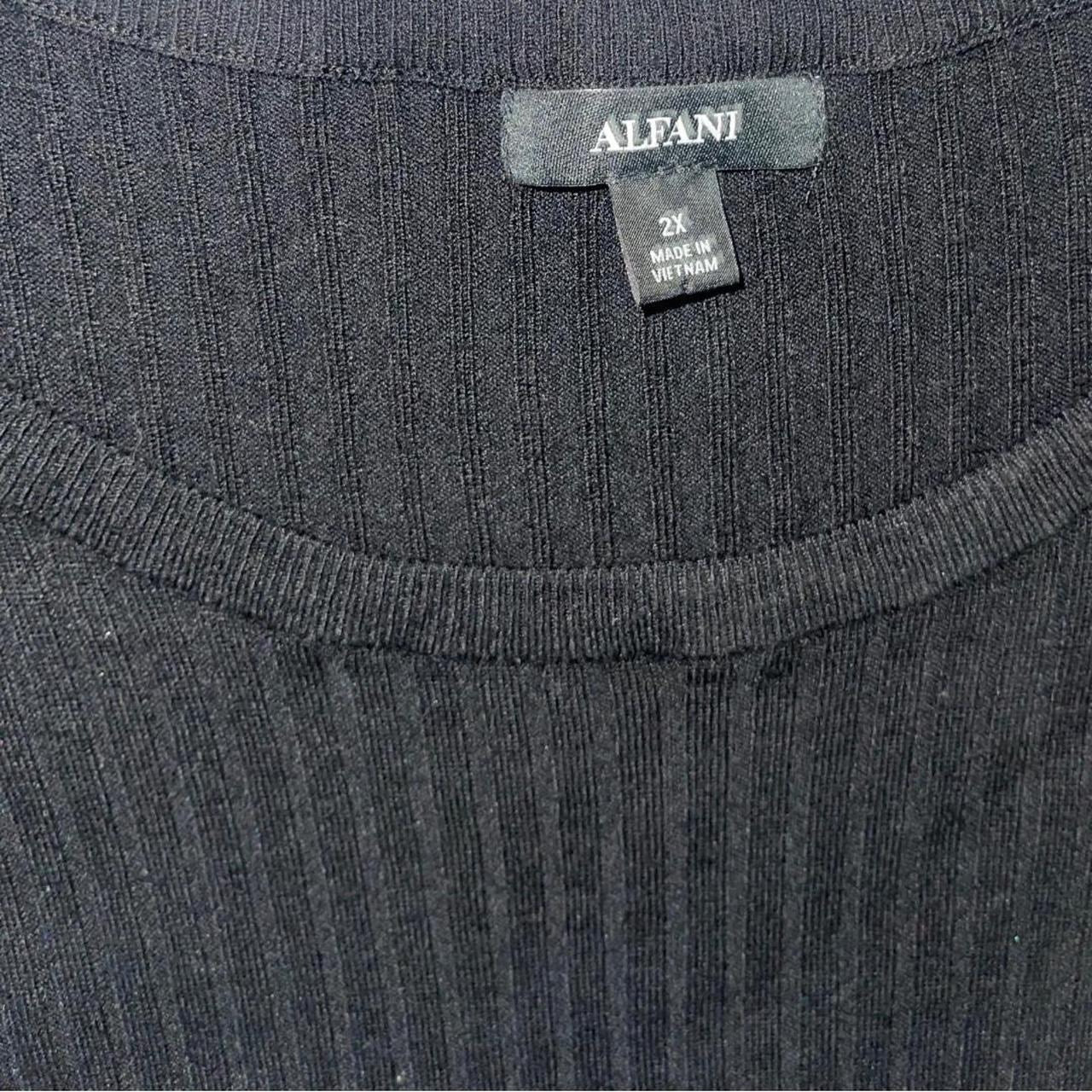 Black Alfani Ribbed long sleeve dress sides slits size 2X