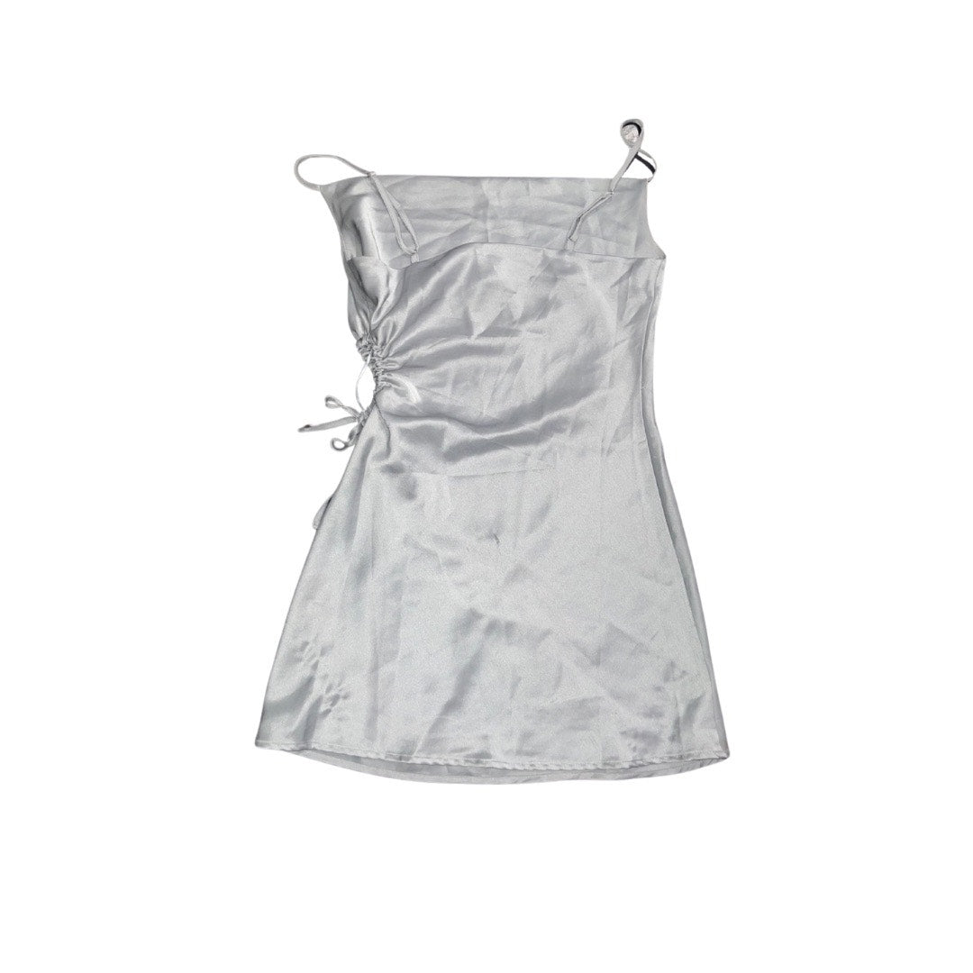 Y2K Silver Gray strappy mini cocktails night out dress