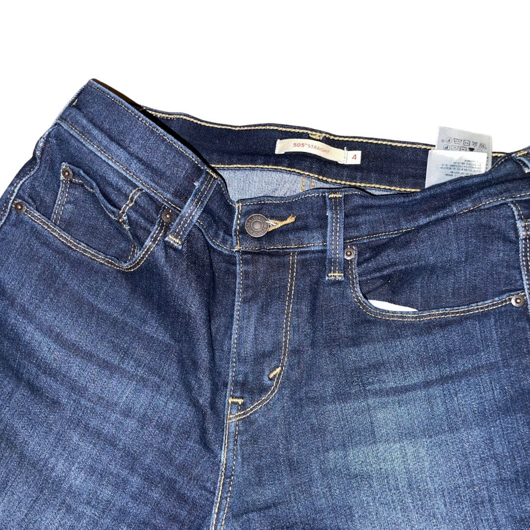 Women Dark Blue Wash 505 Levi's Straight Leg Size 4