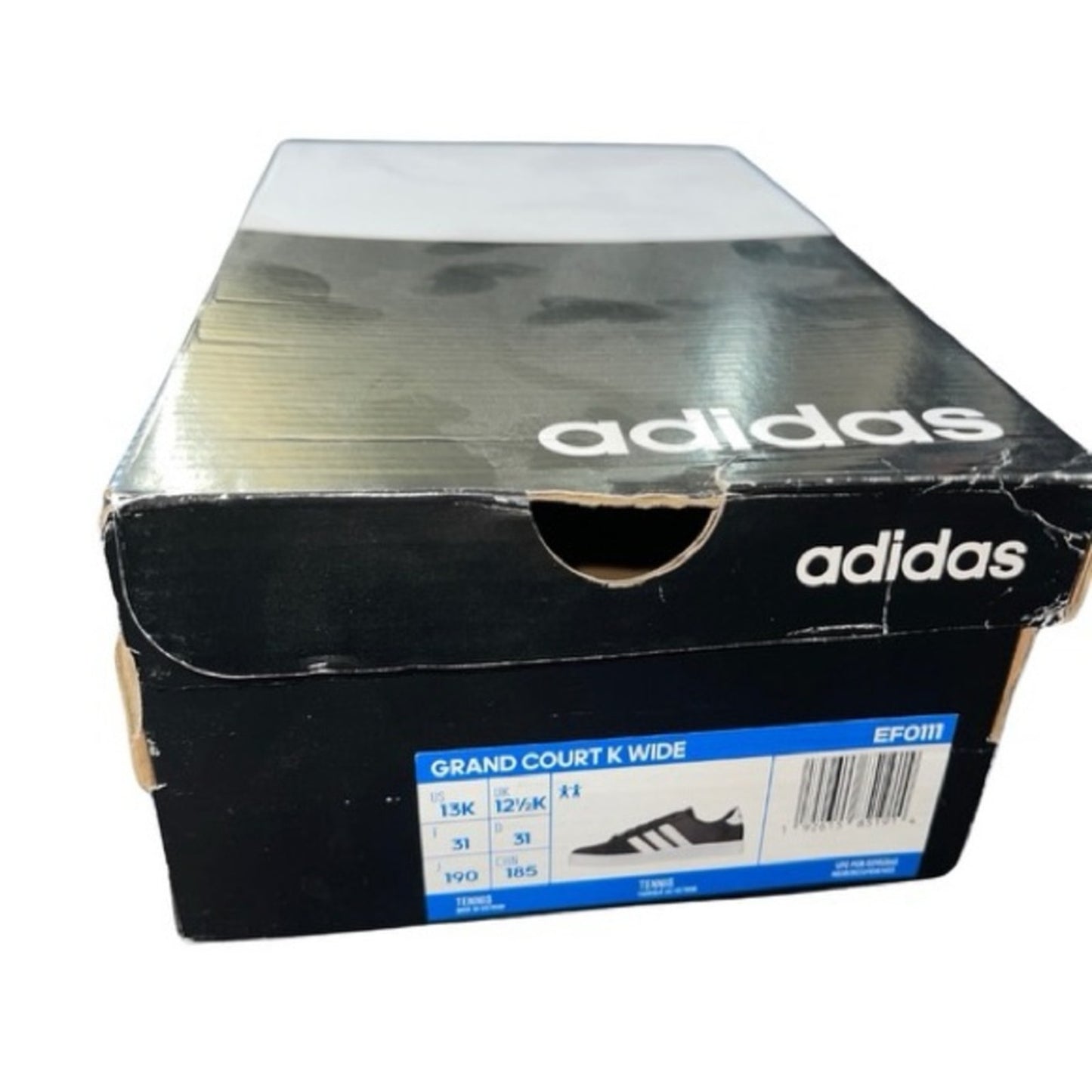 Adidas Kids Boys grand court k wide Tennis Shoes Size 13
