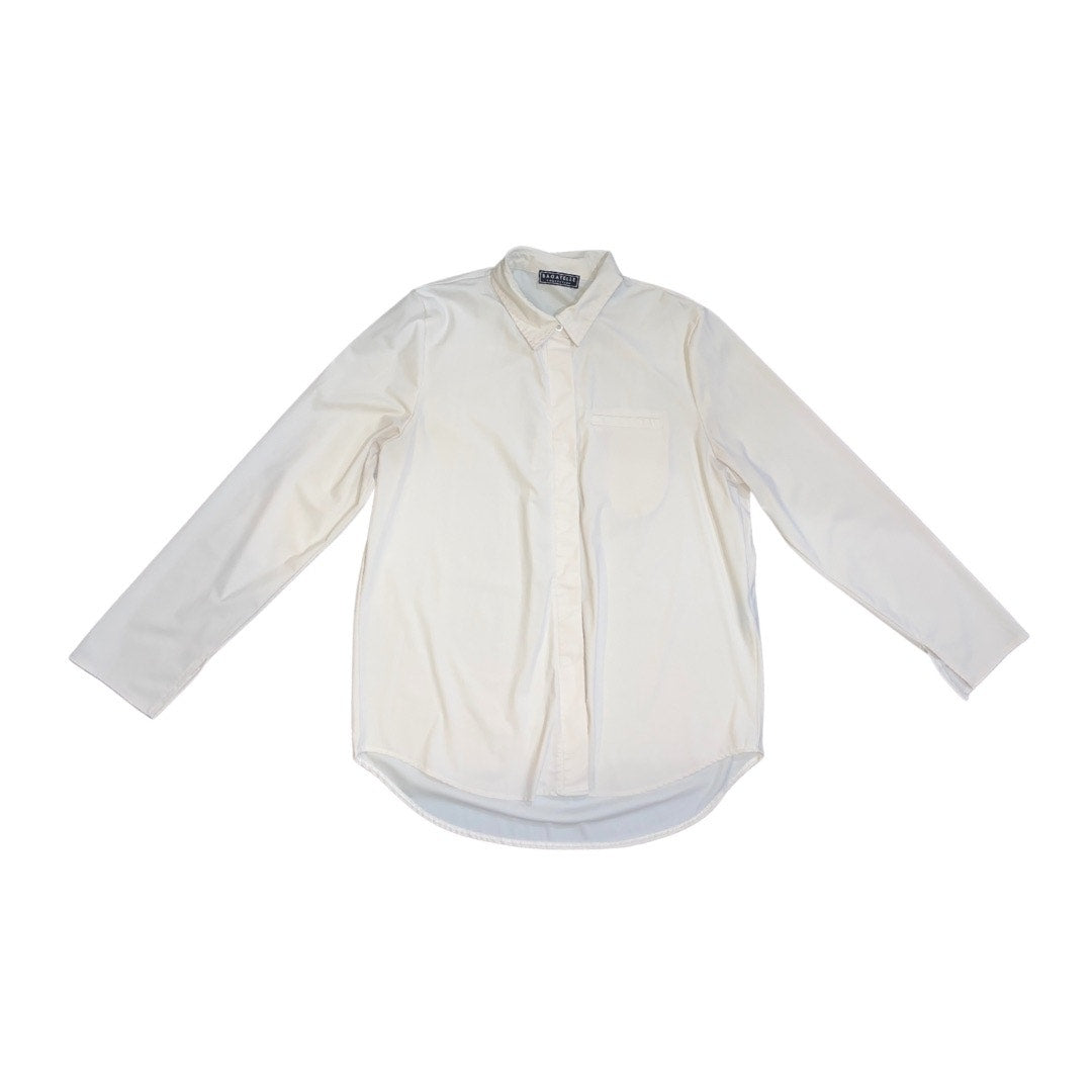 Bagatelle Collections Women's Long Sleeve White Button Up Collared Blouse
