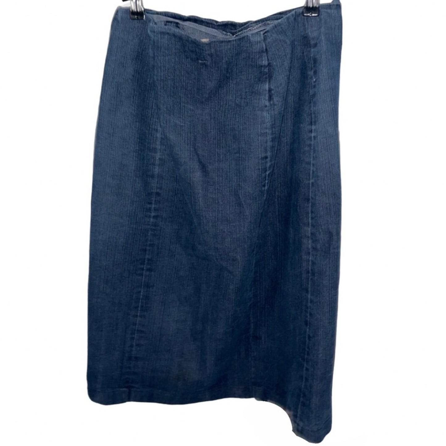Vintage Fredericks of Hollywood Denim knee length skirt slits