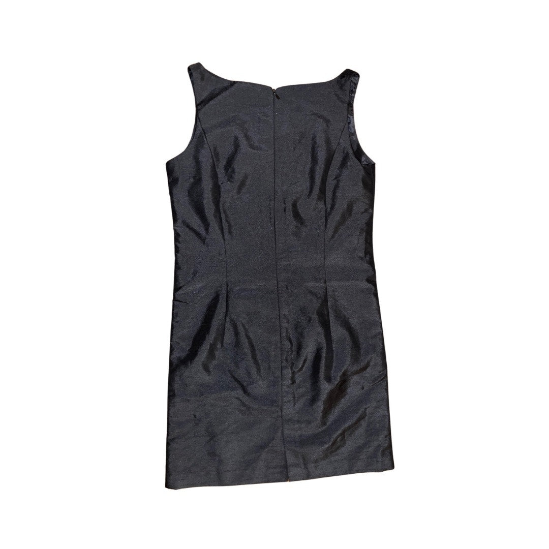 Black Evening Sequin sleeveless high round collar dress