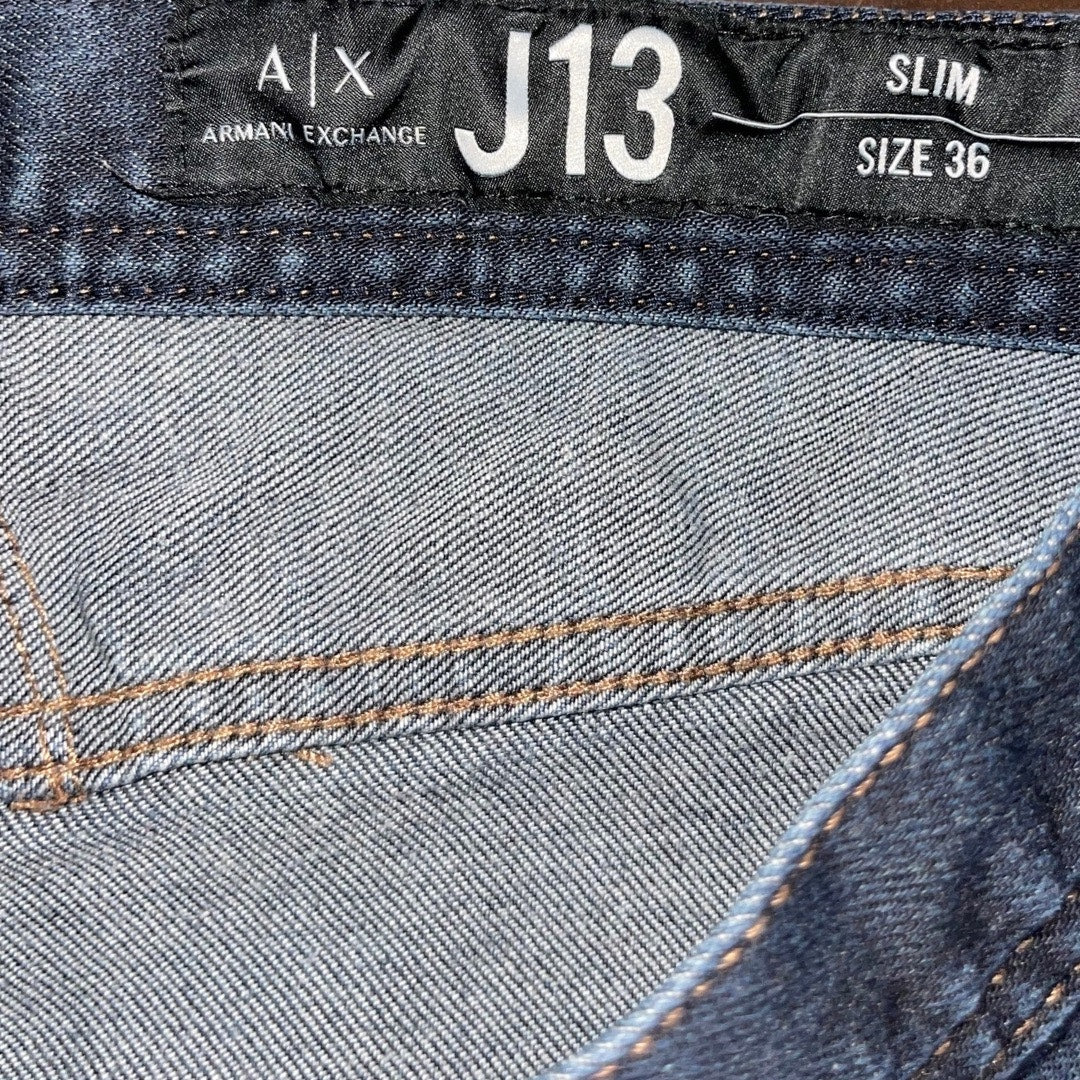 Armani Exchange J13 Slim Fit Indigo Blue Denim Jeans Men's Size 36